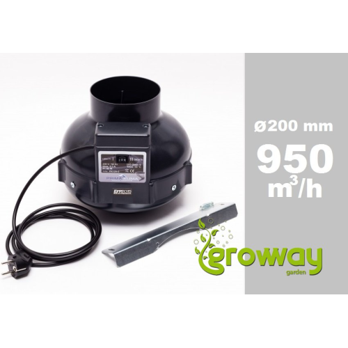 Ventilátor Prima Klima PK200-L, 1rychlost,, 450/950m3/h