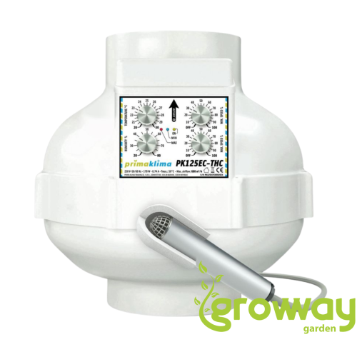Prima Klima ventilátor EC-THC 125 mm - 680 m3/h, EC motor a regulace otáček dle teploty a vlhkosti