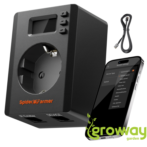 Spider Farmer S-Station Wi-Fi a Bluetooth chytrá zásuvka 3680 W 16 A