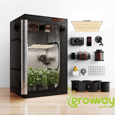Spider Farmer 120×120×200 cm Complete Grow Tent Kit – SF4000 450W LED + Smart GGS